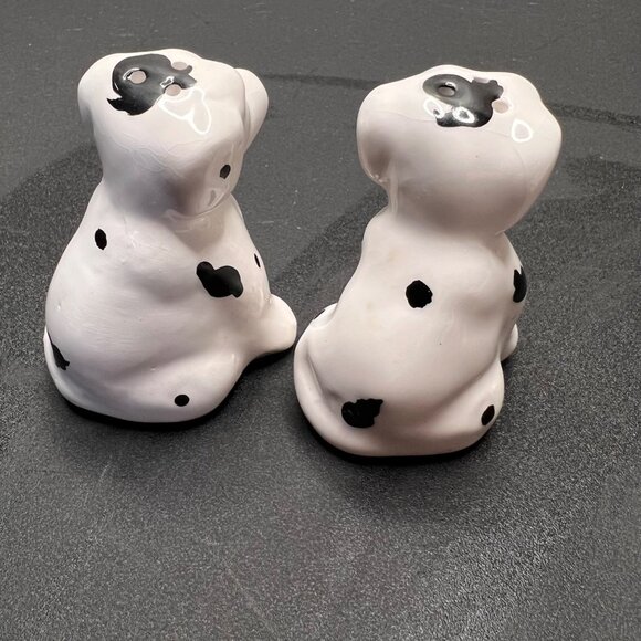 Ceramic Dalmatian Dog Salt & Pepper Shakers VTG Collectible Gift Kitchen Decor - Picture 5 of 11